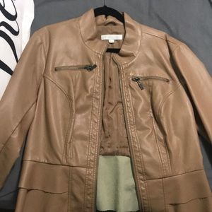 Light brown faux-leather jacket